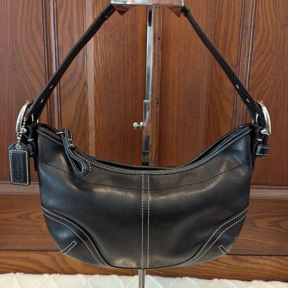 Coach | Bags | Coach Hobo Leather 954 Black Shoulder Bag Small